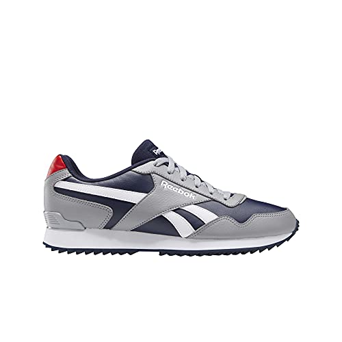 Reebok Royal Glide Ripple Clip, Zapatillas de Running Hombre, Vector Navy/Pure Grey 4/Vector Red, 42.5 EU