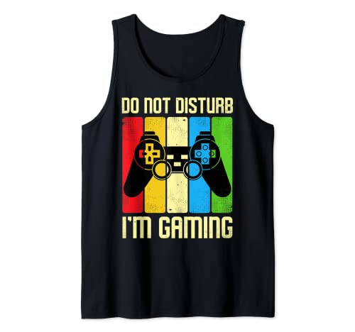 Regalo de Navidad con rayas retro, no molestar en los juegos Camiseta sin Mangas