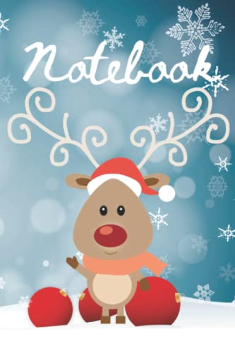Reindeer Themed Christmas Blank Lined Journal Notebook: Reindeer Themed Christmas Blank Lined Journal, Notebook, 100 Pages Size 6” x 9” Great Gift For Kids On Christmas Season