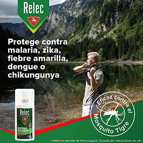 Relec Extra Fuerte Spray Antimosquitos, Repelente de Mosquitos, Eficaz Contra El Mosquito Tigre, Eficacia y Protección Contra las Picaduras de Mosquitos en Condiciones Extremas y Zonas Tropicales