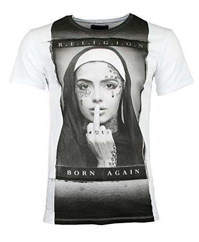 Religion Camiseta para hombre Born Again Blanco XL