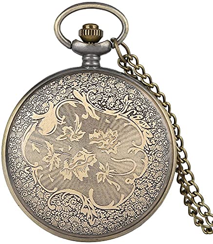 Reloj bolsillo, encantador patrón pavo real ahuecado con cubierta Reloj bolsillo para hombres Generosos números arábigos grandes Relojes bolsillo con esfera para hombres Para hombres Mujeres Regalo