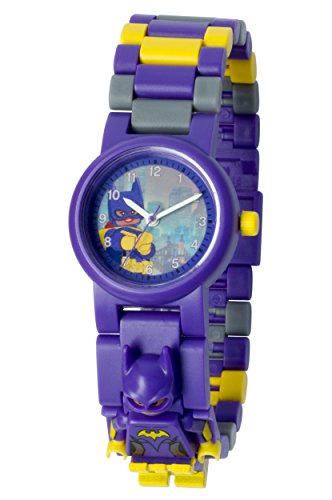 Reloj infantil modificable de LEGO Batman Movie. Emblemática figurita de LEGO Batgirl en la pulsera.