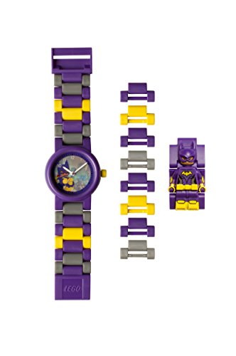 Reloj infantil modificable de LEGO Batman Movie. Emblemática figurita de LEGO Batgirl en la pulsera.