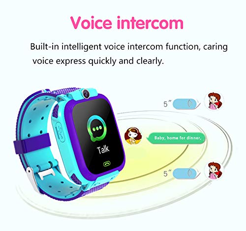 Reloj Inteligente para niños para niños y niñas, LBS Tracker, Reloj Anti-pérdida, teléfono con Llamadas de Emergencia, Juegos de Chat de Voz, cámara, Linterna