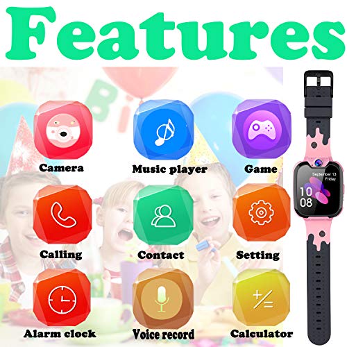 Reloj Inteligente para Niños, Tarjeta SD Incluida ,Smartwatch con Reproductor de MúSica con Sos Llamada Cámara 7 Juegos Y Reproductor de MúSica, Reloj de Pulsera Digital para Niños De 3-12 Años