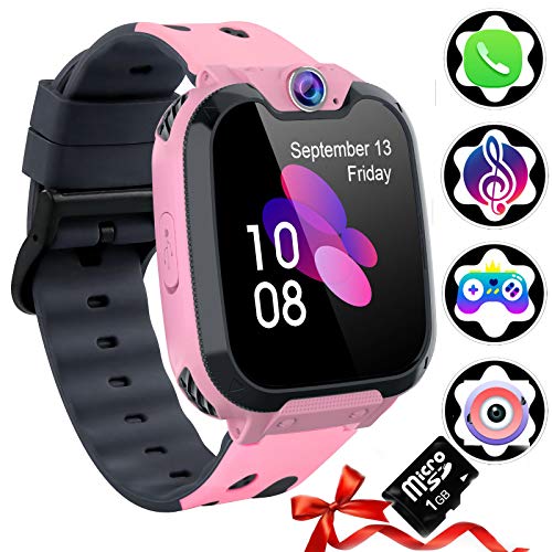 Reloj Inteligente para Niños, Tarjeta SD Incluida ,Smartwatch con Reproductor de MúSica con Sos Llamada Cámara 7 Juegos Y Reproductor de MúSica, Reloj de Pulsera Digital para Niños De 3-12 Años