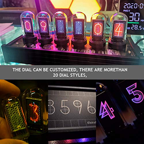 Reloj LED Nixie Tube, reloj digital Nixie Tube, calendario, foto personalizada, 20 modos, USB tipo C para amantes, amigos, Navidad, cumpleaños