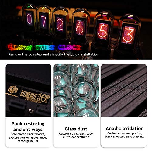 Reloj LED Nixie Tube, reloj digital Nixie Tube, calendario, foto personalizada, 20 modos, USB tipo C para amantes, amigos, Navidad, cumpleaños