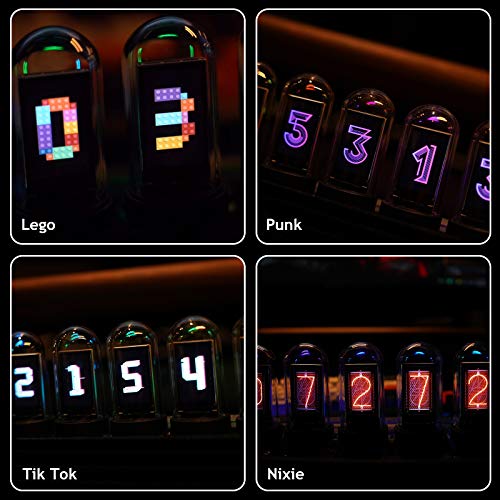 Reloj LED Nixie Tube, reloj digital Nixie Tube, calendario, foto personalizada, 20 modos, USB tipo C para amantes, amigos, Navidad, cumpleaños