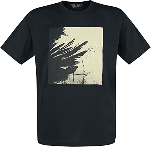 Resident Evil 8 - Village - Black Crows Hombre Camiseta Negro XXL, 100% algodón, Regular