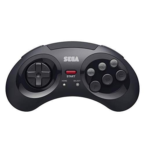 Retrobit - Sega Mega Drive Manette 8 boutons sans fil Bluetooth - Compatible Switch/PC/Mac/Steam/Raspberry Pi/Android/PS3 - Edition Noir [Importación francesa]
