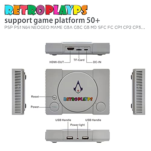 Retropie Raspberry PI 4 32GB Super Emulator PS1 Retro Plug And Play Consola De Videojuegos Consola Incorporada 7000 Classic Games Soporte PS1 PSP N64 SFC NES ETC 50 Simuladores Y Descarga De Juegos