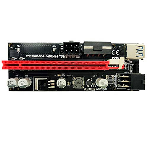 RETTI 6 unidades más recientes Ver009 USB 3.0 Pci-E Riser 009S Express 1X 4X 8X 16X Extender Riser Tarjeta adaptadora Sata 15 pines hasta 6 pines cable de alimentación