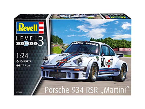 Revell-Porsche 934 RSR Martini, Escala 1:24 Kit de Modelos de plástico, Multicolor, 1/24 07685 7685