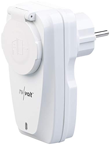 revolt Interruptor de radio Fuera de: Juego de 4 enchufes radiocontrolados para exteriores, Control remoto, IP44, hasta 5 A, 1150 vatios (Interruptor de radio IP44)