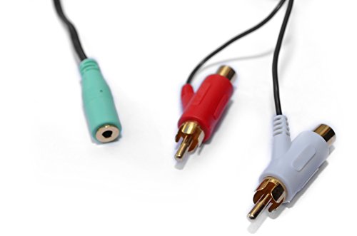 REYTID Cable Divisor de Audio RCA Hembra para Auriculares de Juegos de Playa Tortuga - Chapado en Oro