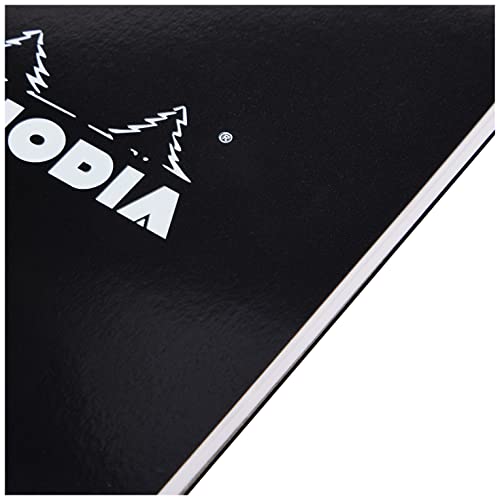 RHODIA 165039C - Bloc-Notes à Spirale (Reliure Intégrale) Noir - A5 - Pointillés Dot - 80 Feuilles Détachables - Papier Clairefontaine 80G - Couverture en Carte Enduite Souple et Résistante - Classic