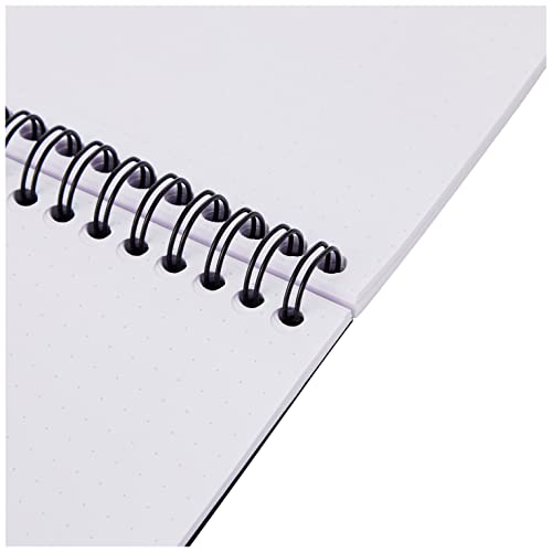 RHODIA 165039C - Bloc-Notes à Spirale (Reliure Intégrale) Noir - A5 - Pointillés Dot - 80 Feuilles Détachables - Papier Clairefontaine 80G - Couverture en Carte Enduite Souple et Résistante - Classic