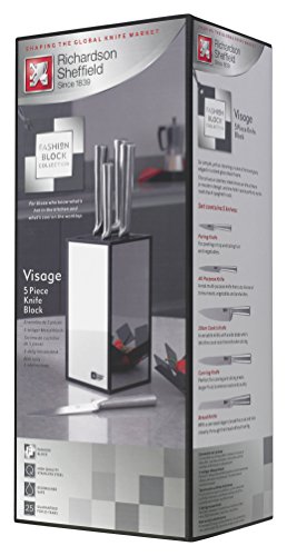 RICHARDSON SHEFFIELD Visage-Juego de Cuchillos (5 Piezas), Acero Inoxidable, Plateado, 18 x 10 x 37.6 cm
