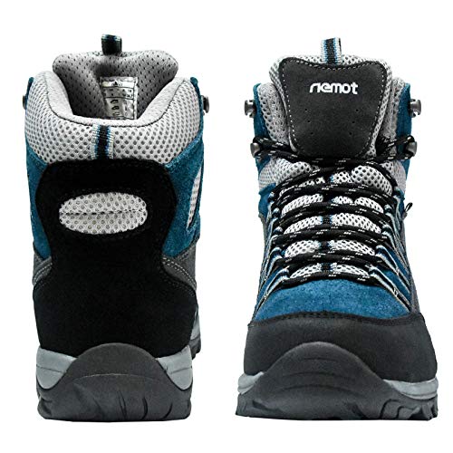 riemot Botas de senderismo impermeables para hombre y mujer, ligeras y transpirables para caminar, zapatos de senderismo antideslizantes al aire libre, escalada, senderismo, correr, Mujer Azul, 39 EU