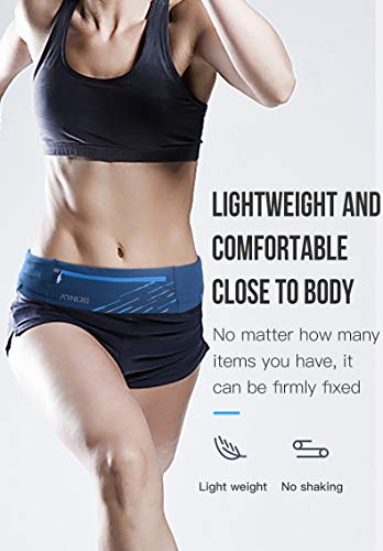 Riñonera para correr, senderismo, impermeable, para ciclismo, cintura, para viajes, vacaciones, camping, escalada, senderismo, ajuste al aire libre, para iPhone 7 Plus, Galaxy S7 Edge, Black, Medium,