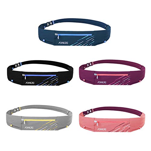 Riñonera para correr, senderismo, impermeable, para ciclismo, cintura, para viajes, vacaciones, camping, escalada, senderismo, ajuste al aire libre, para iPhone 7 Plus, Galaxy S7 Edge, Black, Medium,