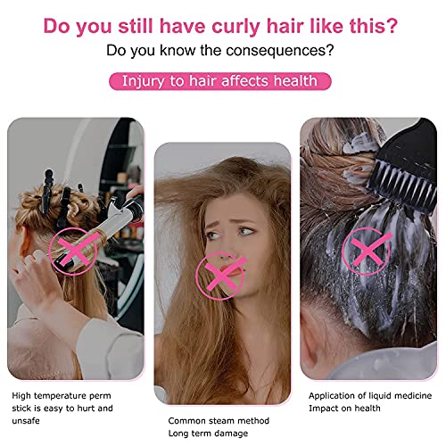 Rizador Pelo Sin Calor, Rizador de Seda, Varilla Para Rizar Sin Calor, Rizador de Ondas, Rizador Perezoso para mujer, Rulos Pelo Para Dormir, Herramientas de Peinado de Cabello Medio y Largo - Rosa