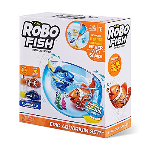 Robo Fish 7162 Super Acuario Juguetes incluye dos peces que cambian de color en el agua