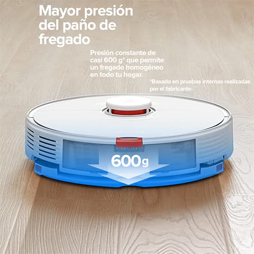 Roborock S7 Robot Aspirador y Limpiador de trapeadores con trapeador sónico, Vaciado automático y succión Fuerte de 2500 PA, mapeo multinivel, aplicación Plus y Control por Voz (Blanco)
