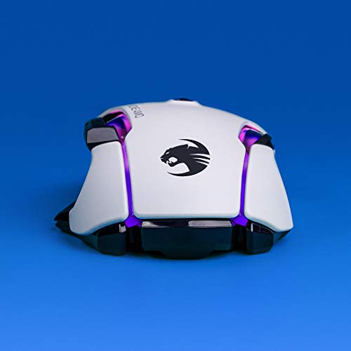 Roccat Kone AIMO - Ratón para videojuegos (alta precisión, sensor óptico Owl-Eye de 100 a 12.000 DPI) weiß(remastered)