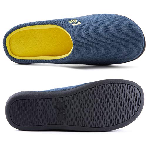 RockDove - Zapatilla de dos tonos y espuma viscoelástica para hombre, 43.5 EU, Azul marino y amarillo