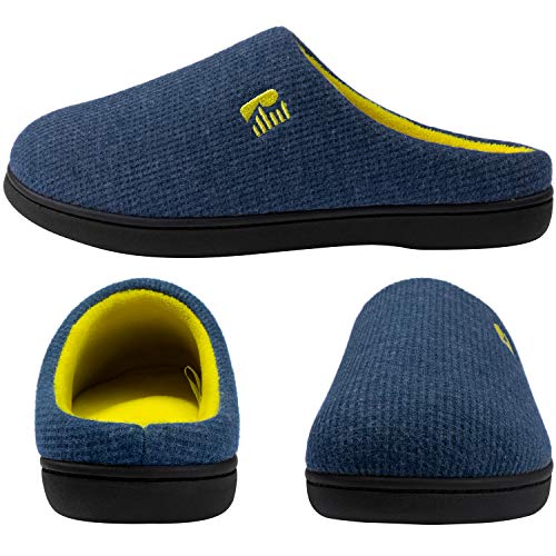 RockDove - Zapatilla de dos tonos y espuma viscoelástica para hombre, 43.5 EU, Azul marino y amarillo