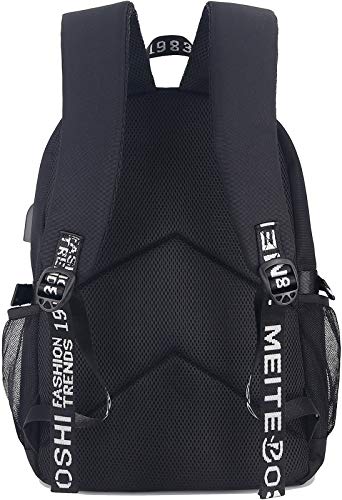 Roffatide Anime Attack on Titan Mochila Survey Corps Wings of Freedom Impreso Bolsa universitaria Mochila para computadora portátil con puerto de carga USB y puerto para auriculares