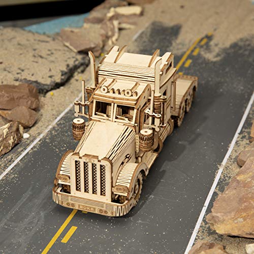 ROKR Car Madera Maquetas para Construir - Maquetas para Montar - Set de Construcción Puzzle 3D para niños y Adultos (Heavy Truck)