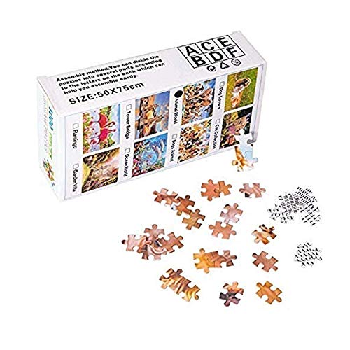 Rompecabezas para niños 1000 Pieza Adulto 3D Puzzle-Puzzle-Puzzle-Big Suelo Puzzle-Puzzle de los niños 5-7 años de Edad, ondeando pequeño tigre-50x75cm (Color : Green Leaf Deer)