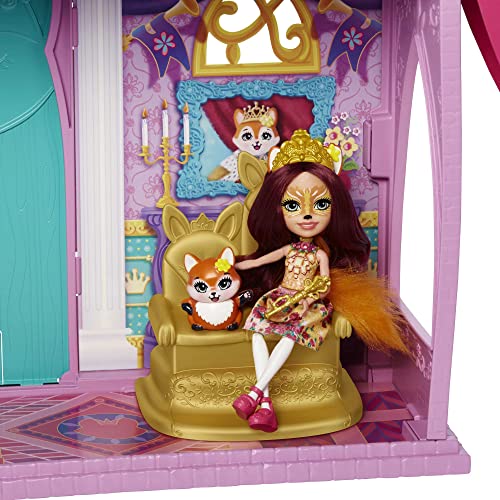Royal Enchantimals Catillo del baile real con Felicity Fox y Flick Casa de juguete con muñeca, mascota y accesorios (Mattel HCG59)