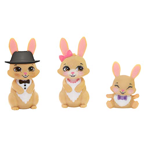 Royal Enchantimals Muñeca con familia de conejos mascota de juguete vestidos de boda (Mattel GYJ08)