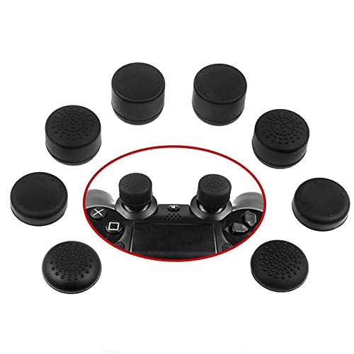 Rpanle Joystick Thumbstick Caps, 8 PiezasTapas de Palanca de Mando, Silicona Controlador analógico Pulgar Stick Grips Cap Funda para PS5 PS4 ( Negro)