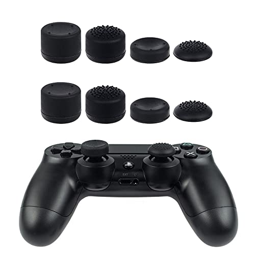 Rpanle Joystick Thumbstick Caps, 8 PiezasTapas de Palanca de Mando, Silicona Controlador analógico Pulgar Stick Grips Cap Funda para PS5 PS4 ( Negro)