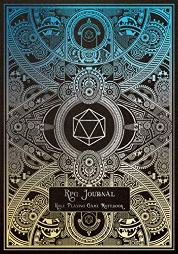 RPG Journal Mixed Paper: Ruled, Graph, Hexagon and Dot Grid | Role Playing Game Blue Silver Steampunk Engine (Steampunk RPG Game Series)