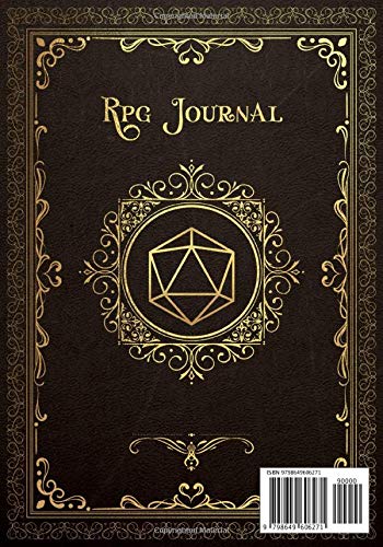 RPG Journal: Role Playing Game Notebook | Mixed paper: Ruled, Graph, Hexagon, Dot Grid & Leather Design Cover (Dungeon RPG Game Series)