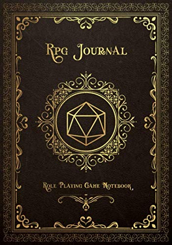 RPG Journal: Role Playing Game Notebook | Mixed paper: Ruled, Graph, Hexagon, Dot Grid & Leather Design Cover (Dungeon RPG Game Series)