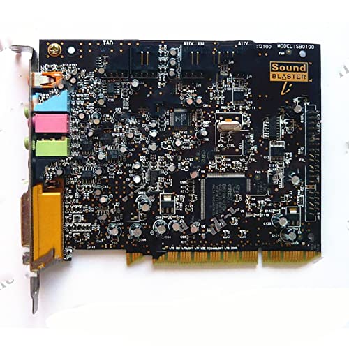 RTYU Tarjetas de Sonido internas de la computadora, Sound Blaster Live! Tarjeta de Sonido PCI 5.1 SB0100 para Creative: ¡Probada y funcionando Bien!