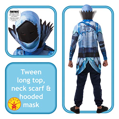 Rubie's- Official Fortnite Frozen Raven Costume Kit-Top & Mask Disfraz, Multicolor, talla única (300538NS)