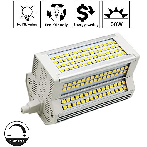 RUNAWAY 2-PC Bombilla LED R7S de 50 W (halógena de 500 W de Repuesto) 118 mm (4,6 ''), CA 110 V - 240 V Base Regulable de Doble Extremo J118 Bombilla de 220 Grados