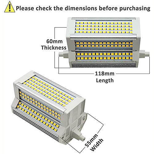 RUNAWAY 2-PC Bombilla LED R7S de 50 W (halógena de 500 W de Repuesto) 118 mm (4,6 ''), CA 110 V - 240 V Base Regulable de Doble Extremo J118 Bombilla de 220 Grados