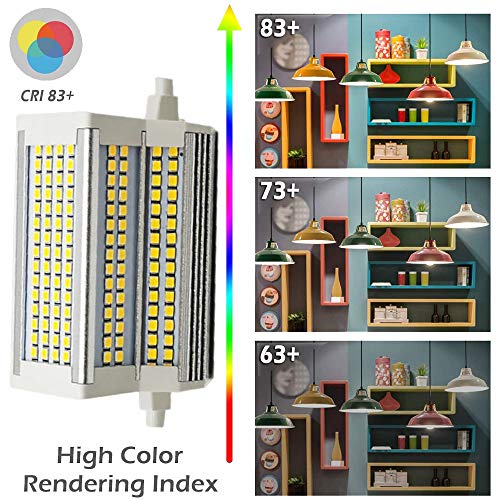 RUNAWAY 2-PC Bombilla LED R7S de 50 W (halógena de 500 W de Repuesto) 118 mm (4,6 ''), CA 110 V - 240 V Base Regulable de Doble Extremo J118 Bombilla de 220 Grados