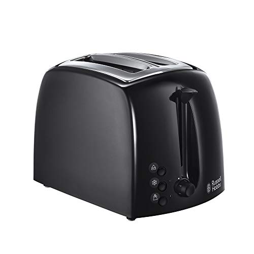 Russell Hobbs 21641 Textures Plastic Wide 2 Slice Toaster - Black {4008496855421}