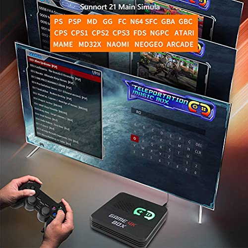 Rvtkak Consolas de juegos inalámbricas 2.4G Consola de sistema dual incorporado 6700 juegos reproductor de videojuegos con 2 controladores inalámbricos